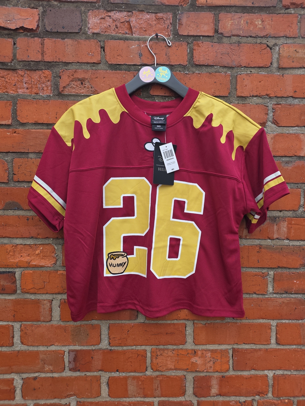 Disney Winnie The Pooh Women's Cropped Football Jersey Medium (F3)